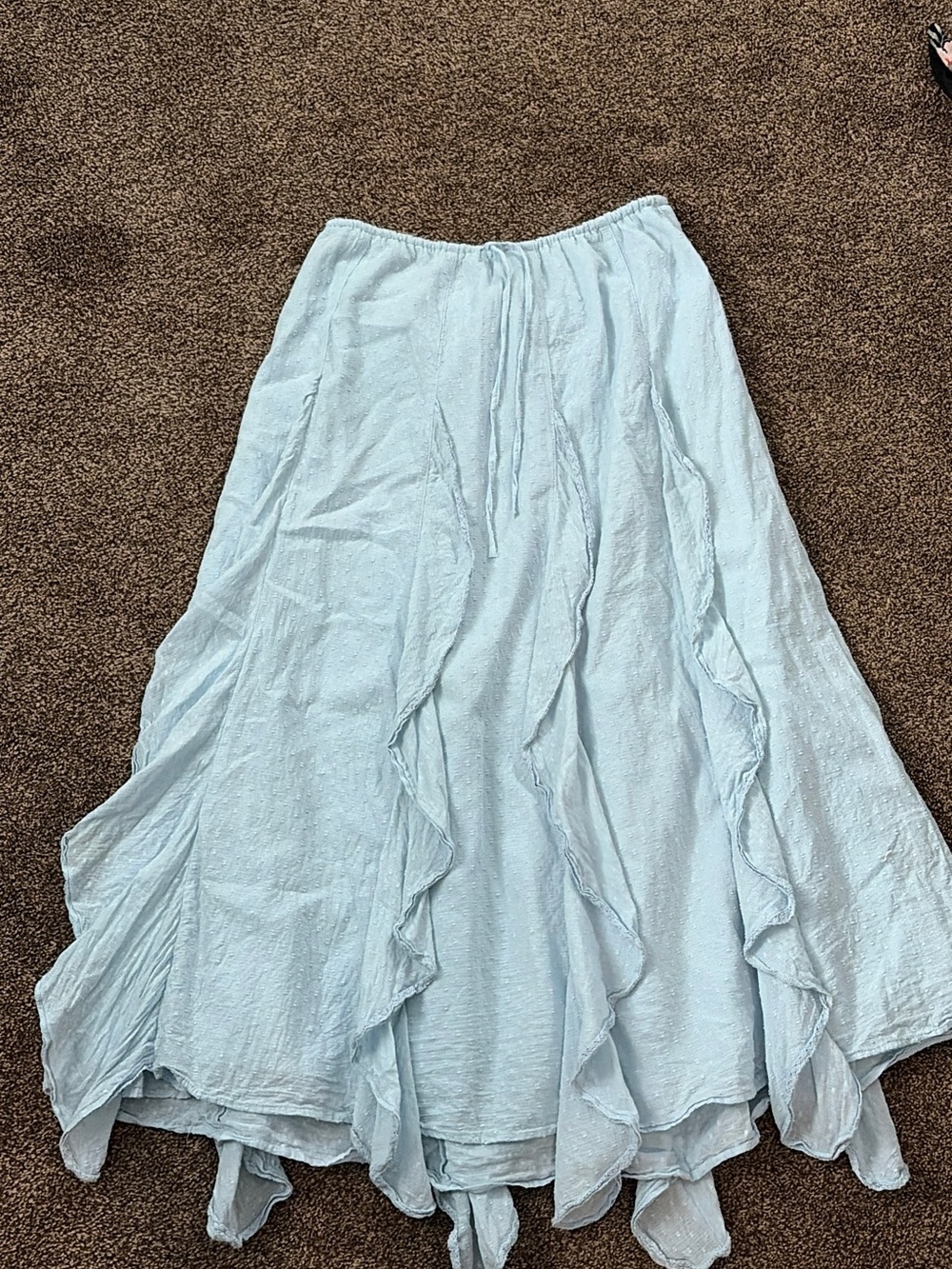 American Eagle Outfitters Light Blue Ruffle High-Low Skirt